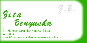 zita benyuska business card